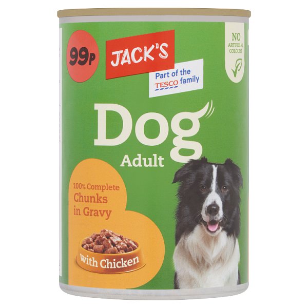 Jack's Dog Adult 100% Complete Chunks in Gravy with Chicken 415g