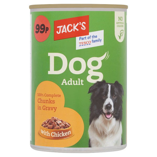 Jack's Dog Adult 100% Complete Chunks in Gravy with Chicken 415g