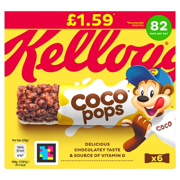 Kelloggs Coco Pops Bars 6pk x 20g