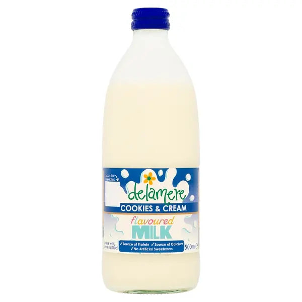Delamere Sterilised Glass Cookies & Cream Milk 500ml