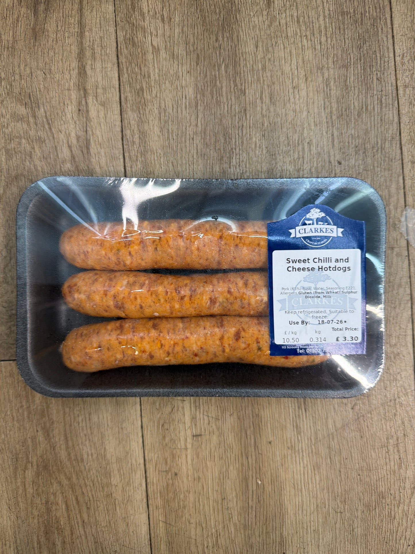 Clarkes Butchers Sweet Chilli & Cheese Hotdogs