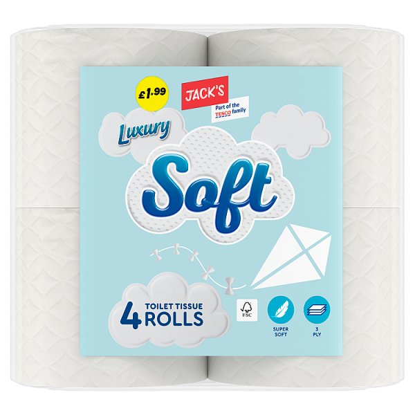 Jack's 4 Luxury Soft Toilet Tissue Rolls