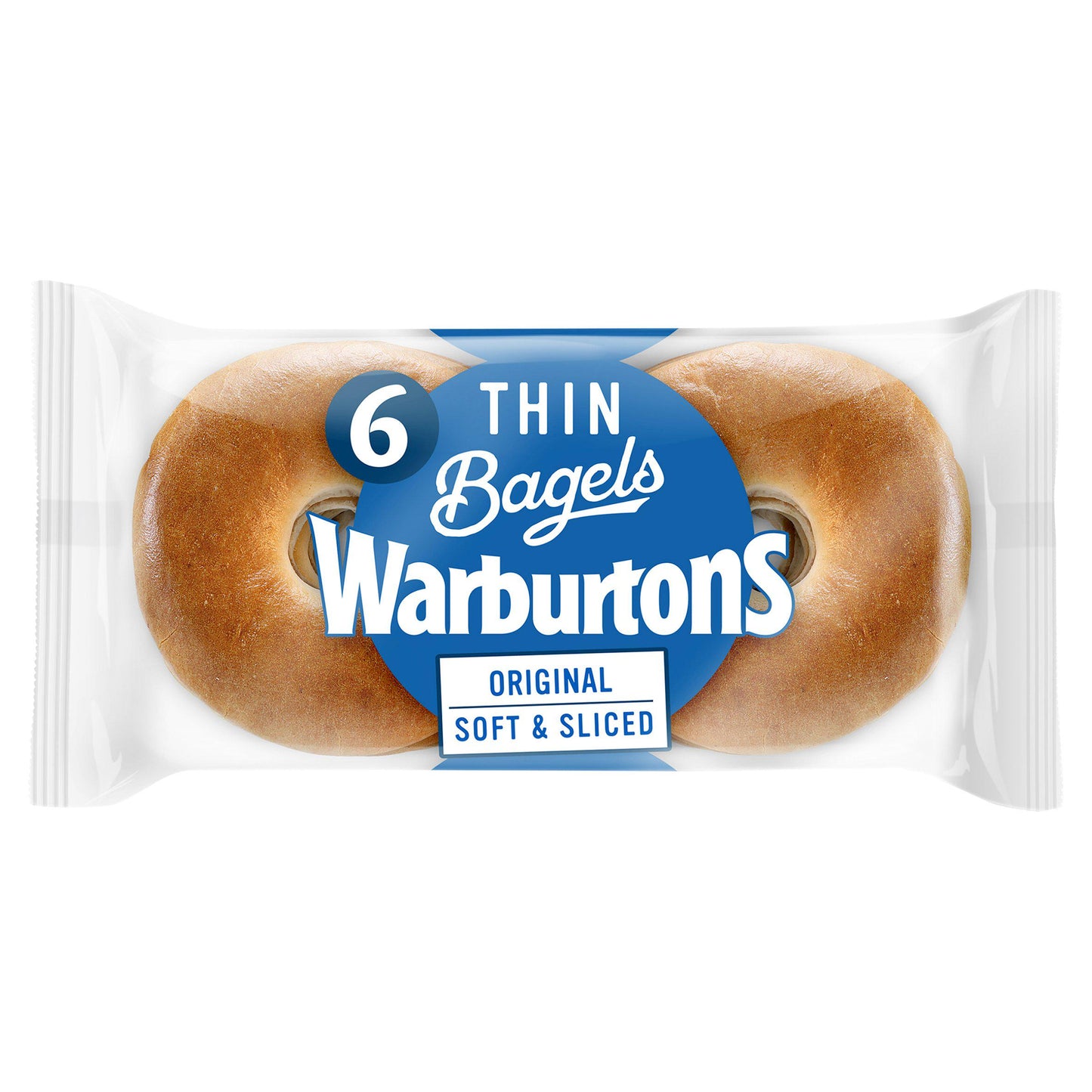 Warburtons 6 Plain Thin Bagels