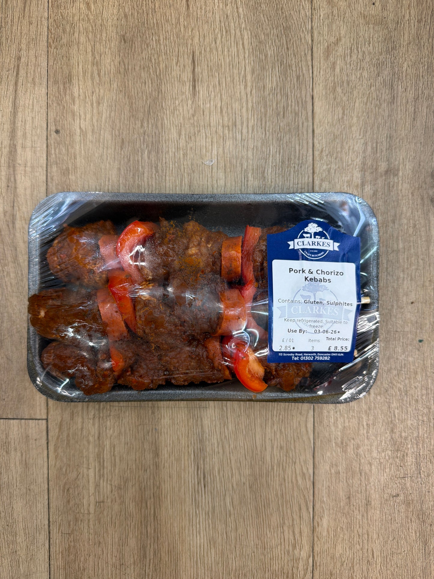 Clarkes Butchers Pork & Chorizo Kebabs