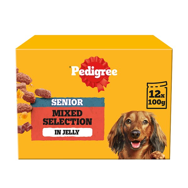 PEDIGREE® Senior Wet Dog Food Mixed Selection In Jelly 12 x 100g Pouch