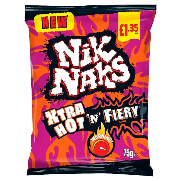Nik Naks Txtra Hot 'n' Fiery Crisps 75g