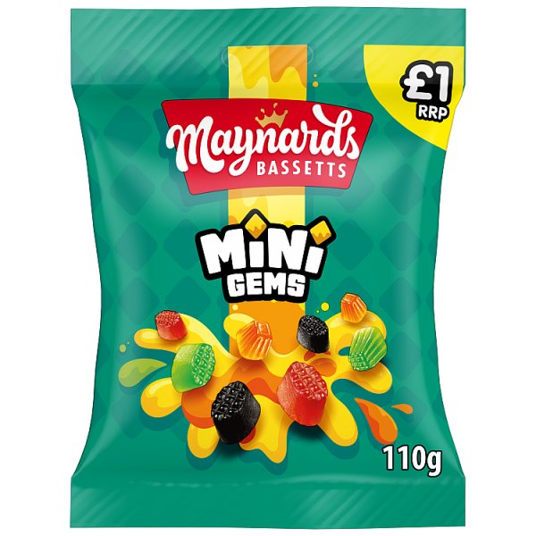 Maynards Bassetts Mini Gems Sweets Bag 130g