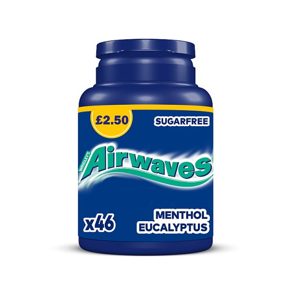 Airwaves Menthol & Eucalyptus Sugarfree Chewing Gum Bottle 46 Pieces