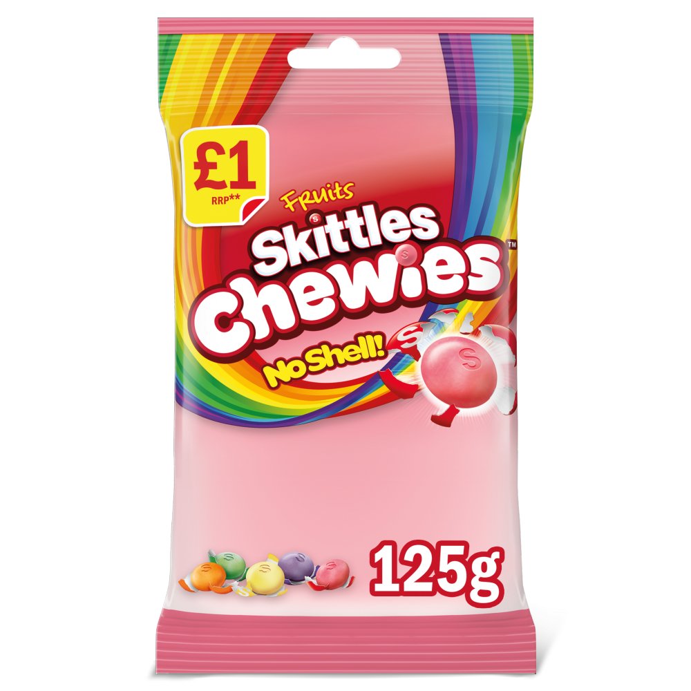 Skittles Chewies Vegan Sweets Fruit Flavoured Treat Bag 125g