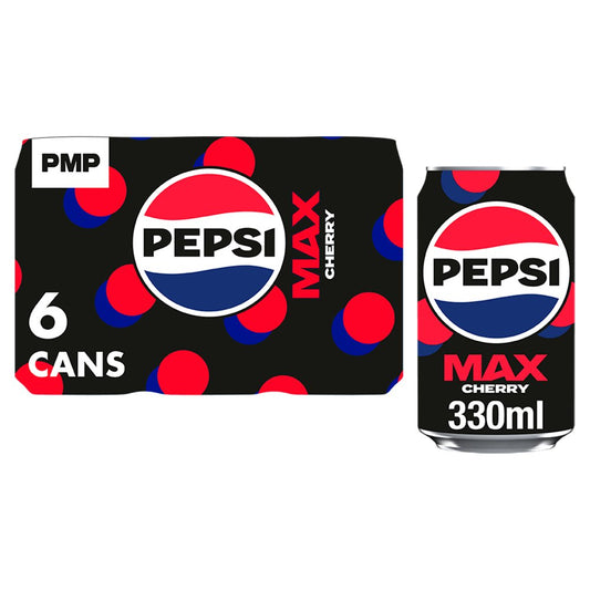Pepsi Max Cherry Cola Cans 6x330ml