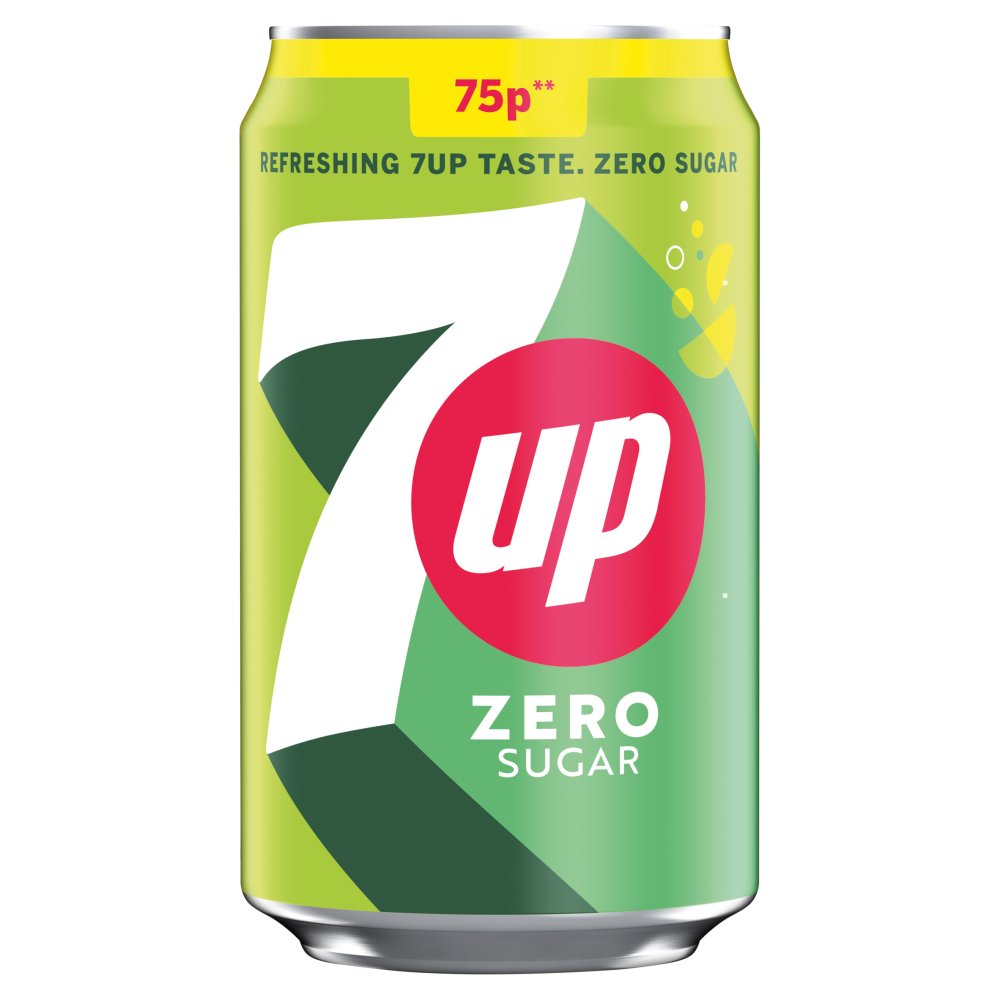 7UP Zero Sugar Free Lemon & Lime Can 330ml