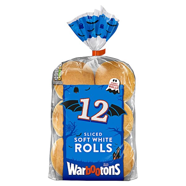 Warburtons 12 Sliced Soft White Rolls