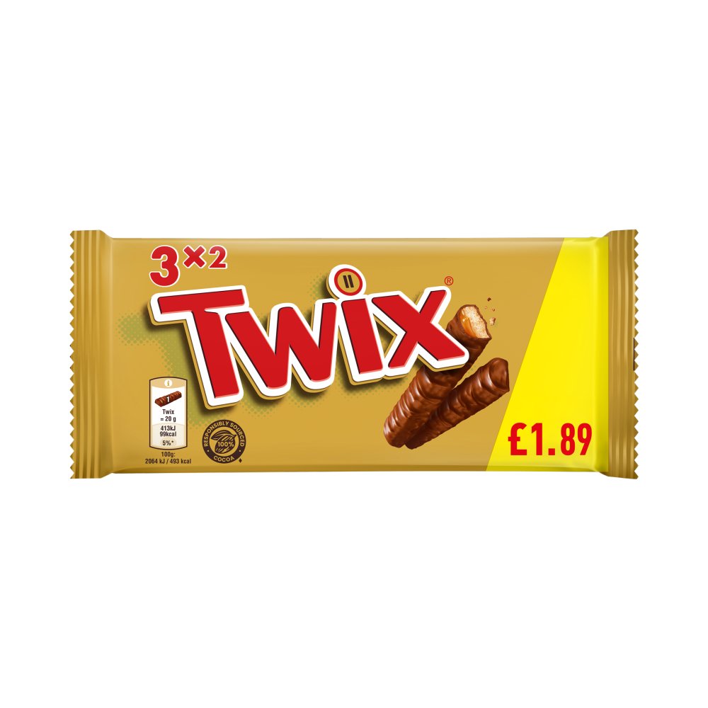 Twix Caramel & Milk Chocolate Fingers Multipack 3x40g