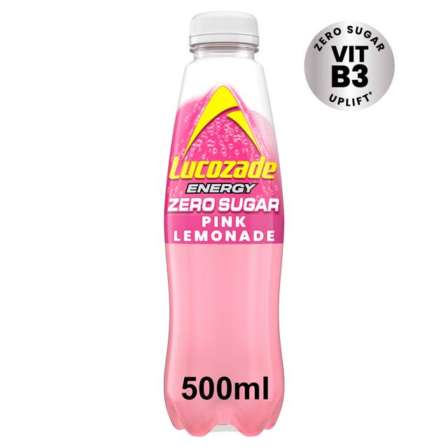 Lucozade Zero Sugar Drink Pink Lemonade 500ml