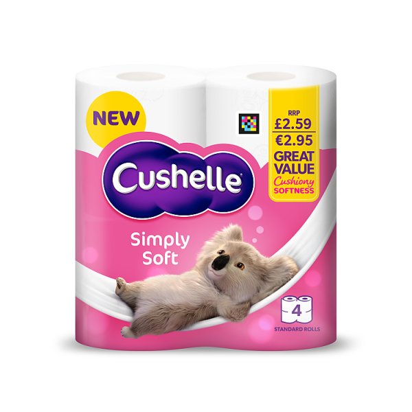 Cushelle Simply Soft Toilet Roll 4 Standard Rolls