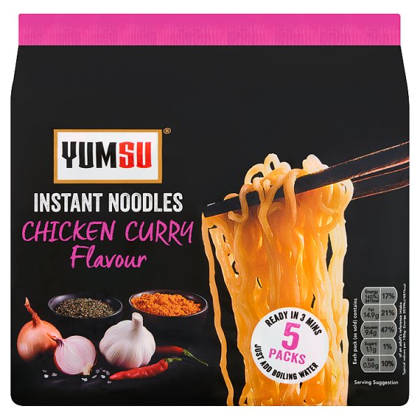 Yumsu Instant Noodles Chicken Curry Flavour 5x70g