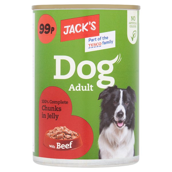 Jack's Dog Adult 100% Complete Chunks in Jelly with Beef 415g