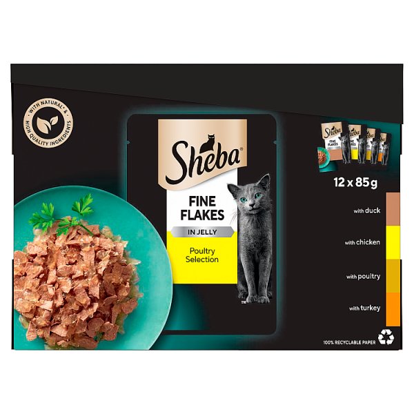 Sheba Fine Flakes Poultry Selection in Jelly 12x85g