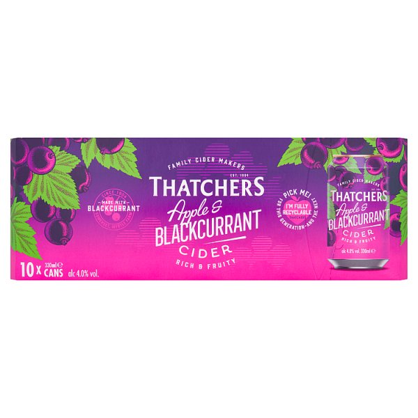 Thatchers Apple and Blackcurrant Cider 10x330ml