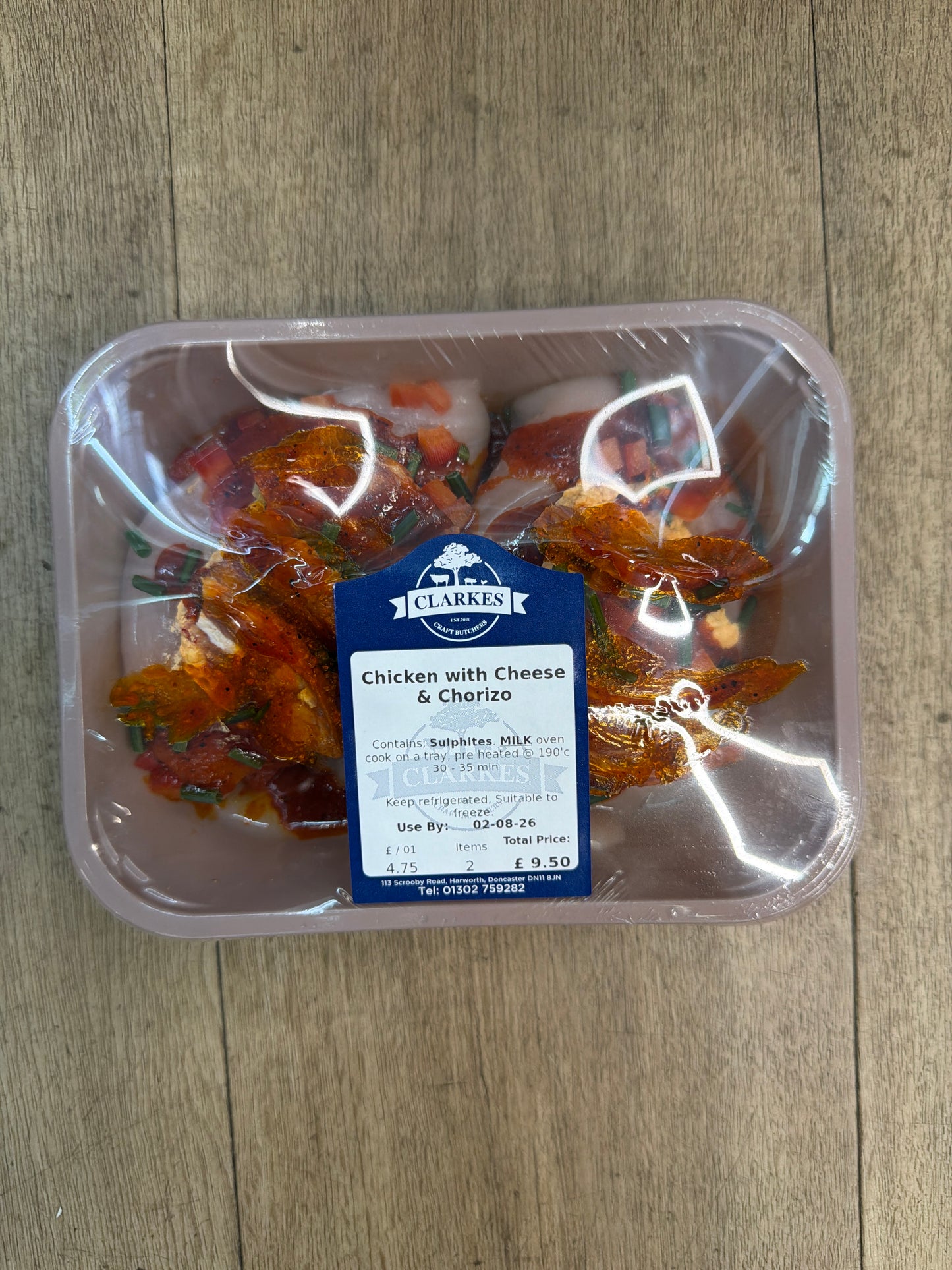 Clarkes Butchers Chicken with Cheese & Chorizo