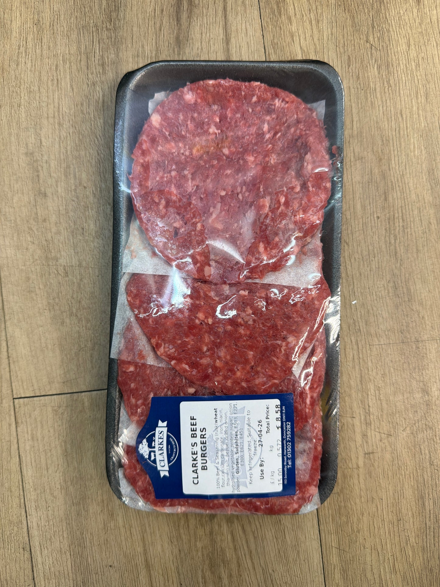 Clarkes Butchers Beef Burgers