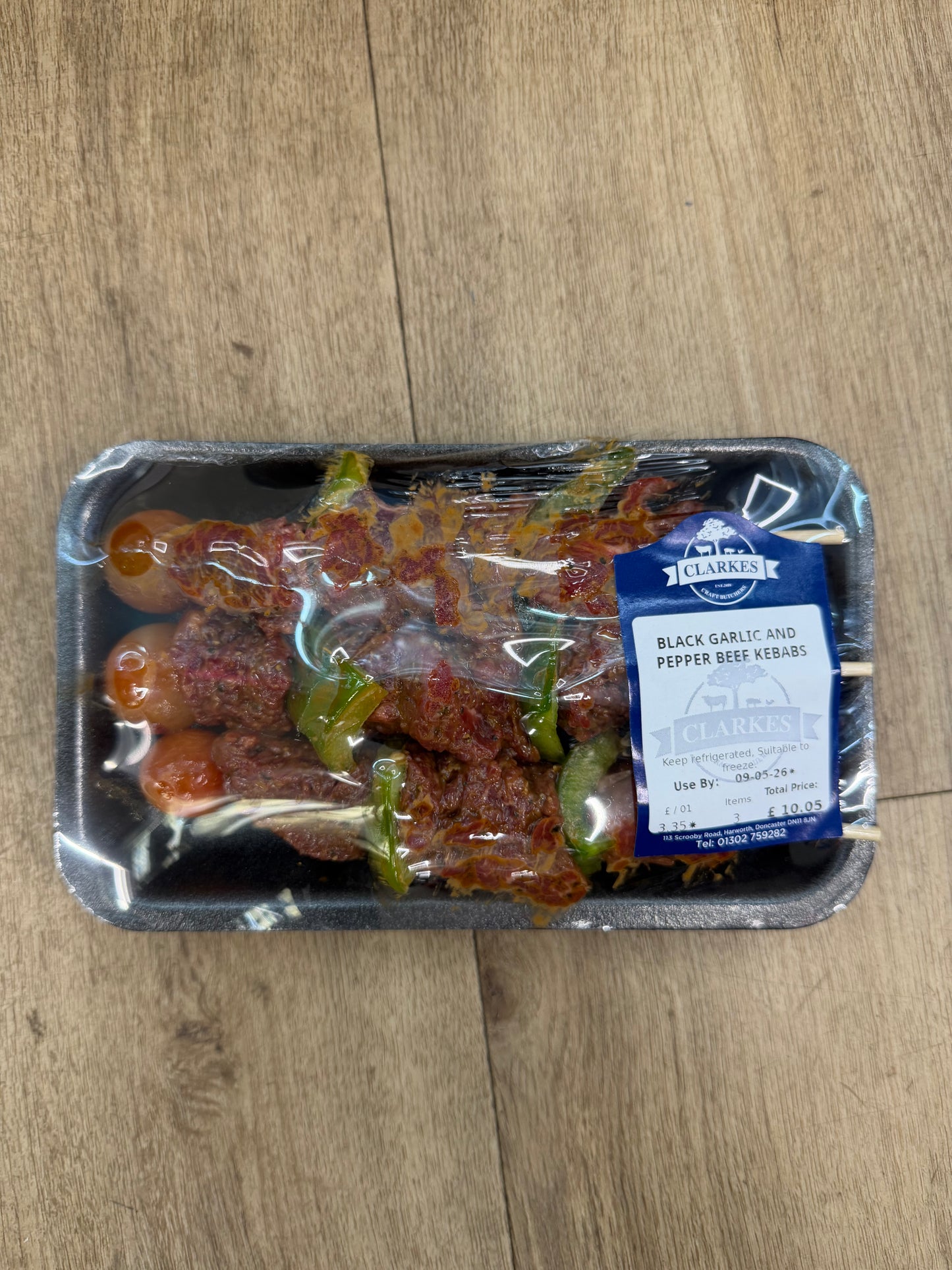 Clarkes Butchers Black Garlic & Pepper Beef Kebabs