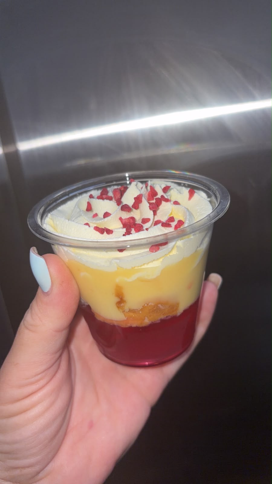Killer Bakes Mini Raspberry Trifle with Sponge