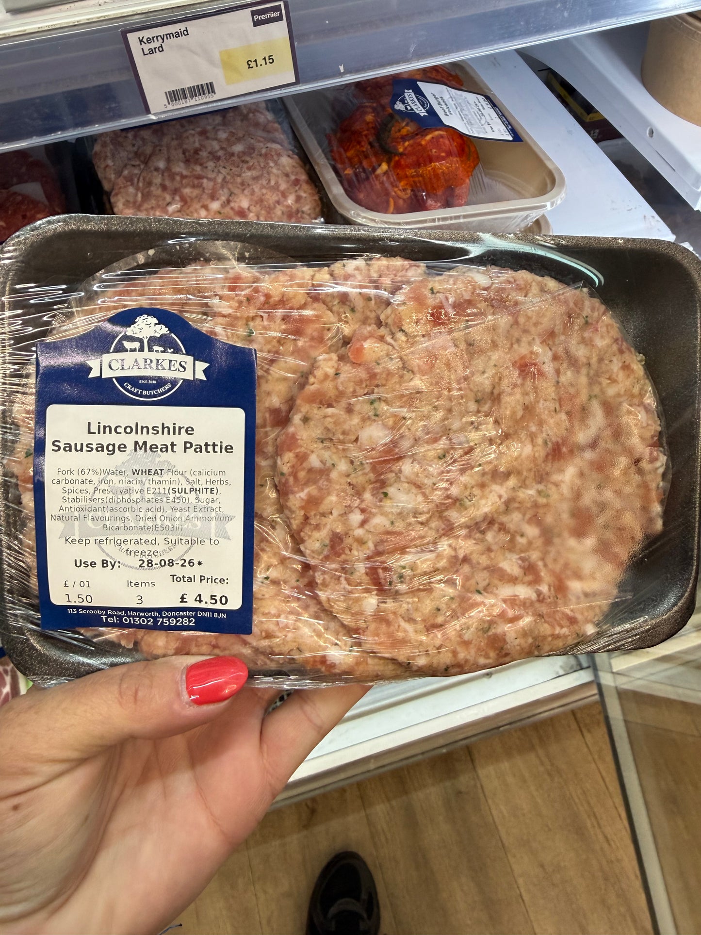 Clarkes Butchers Lincolnshire Sausage Meat Patty