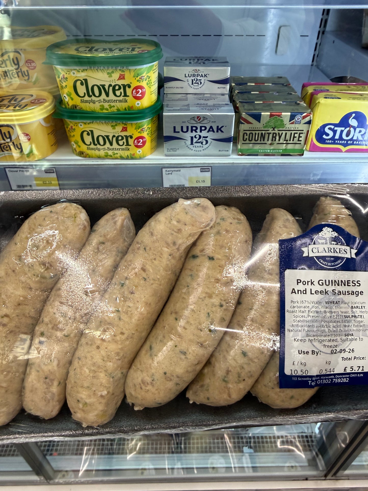 Clarkes Butchers 6 Pork Guinnness & Leek Sausages