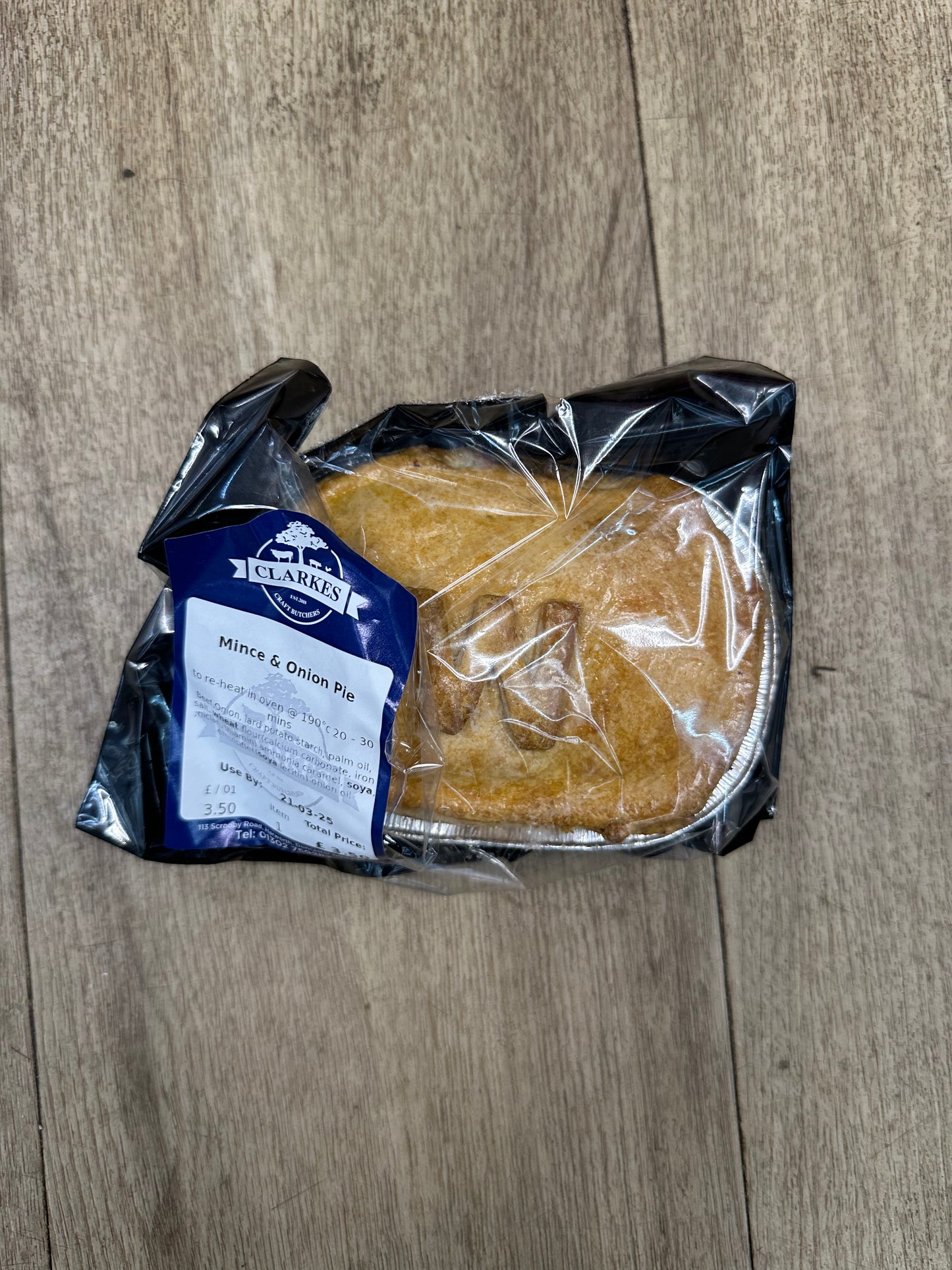 Clarkes Butchers Mince & Onion Pie