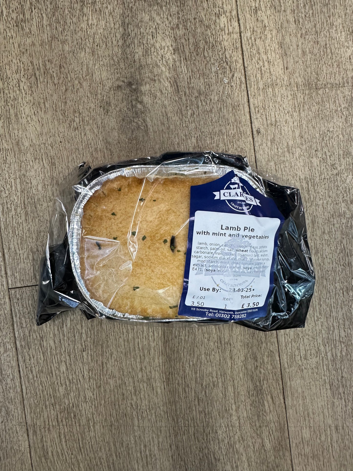 Clarkes Butchers Lamb Pie with Mint