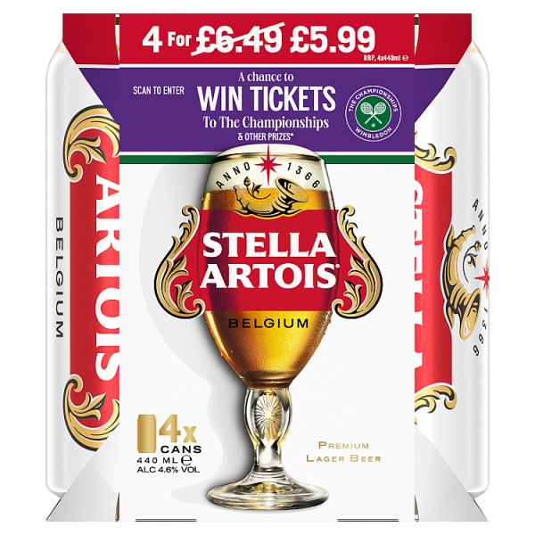 Stella Artois Premium Lager 4×440ml