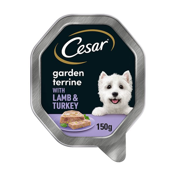 Cesar Garden Terrine Dog Food Tray Lamb, Turkey & Green Beans in Loaf 150g