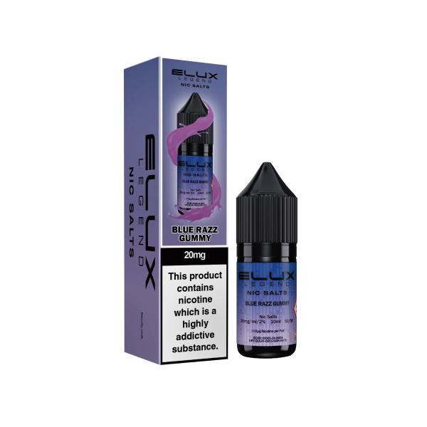 Elux Legend 10ml Nicotine Salt E-Liquids BLUE RAZZ GUMMY 10mg Nic Salts