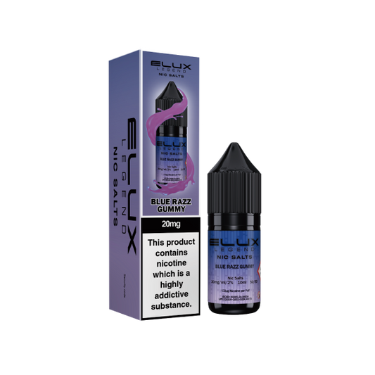 Elux Legend 10ml Nicotine Salt E-Liquids BLUE RAZZ GUMMY 10mg Nic Salts