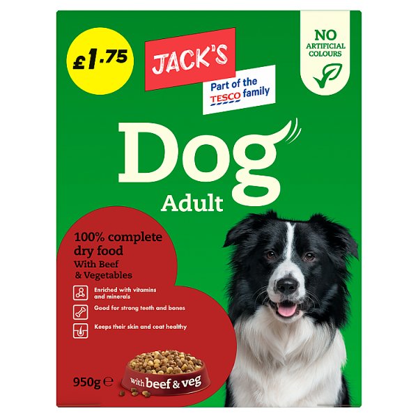 Jack's Adult Dog Food with Beef & Veg 950g