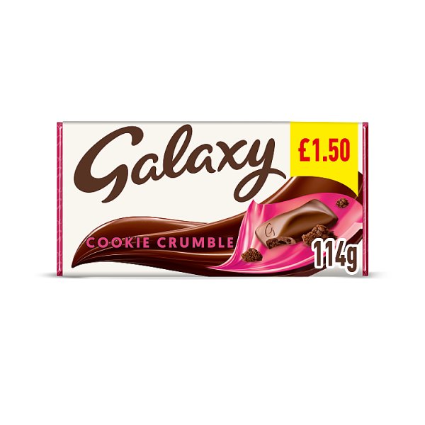 Galaxy Cookie Crumble & Milk Chocolate Block Bar 114g