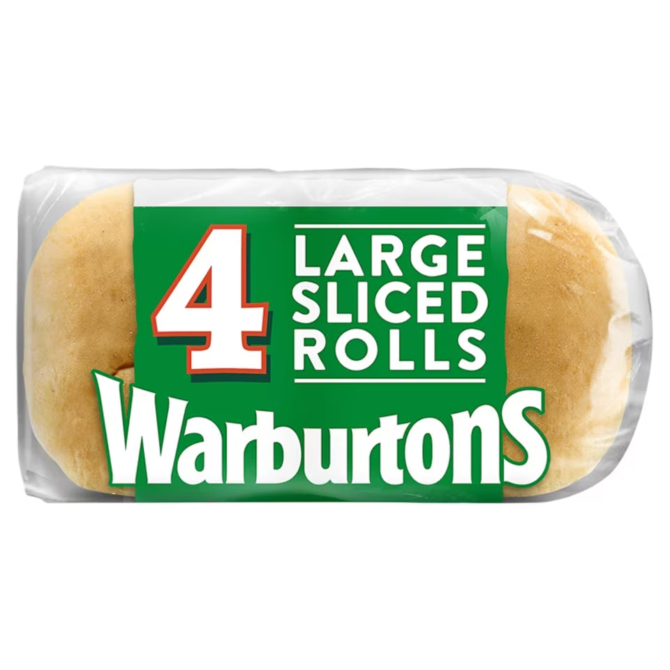 Warburtons 4 Large White Rolls