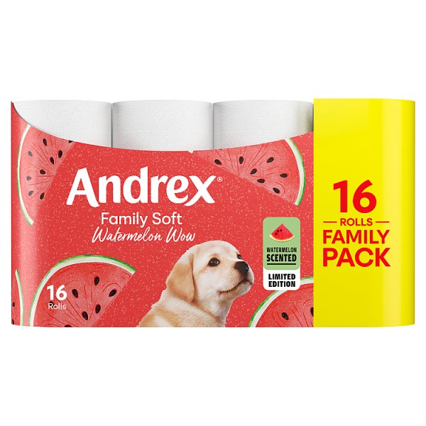 Andrex Family Watermelon Wow Toilet Rolls x16