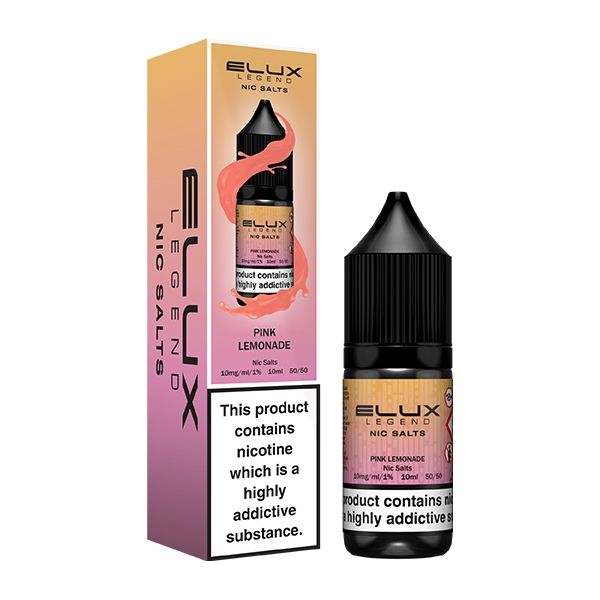 Elux Legend 10ml Nicotine Salt E-Liquids PINK LEMONADE 10mg Nic Salts FULL BOX (10)