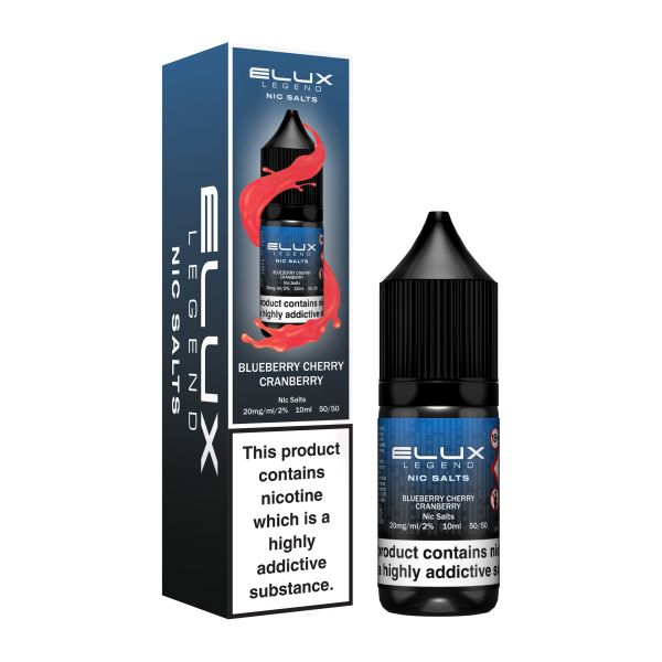 Elux Legend 10ml Nicotine Salt E-Liquids BLUEBERRY CHERRY CRANBERRY 20mg Nic Salts