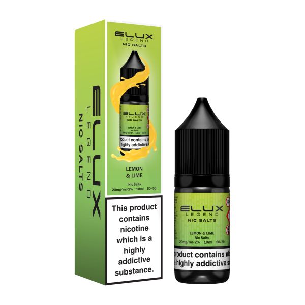 Elux Legend 10ml Nicotine Salt E-Liquids LEMON & LIME 10mg Nic Salts