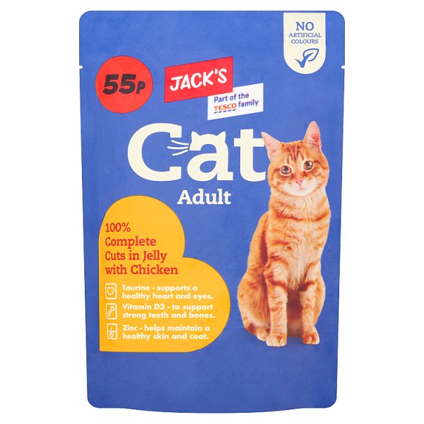 Jack's Adult Cat 100% Complete Cuts in Jelly with Chicken 100g