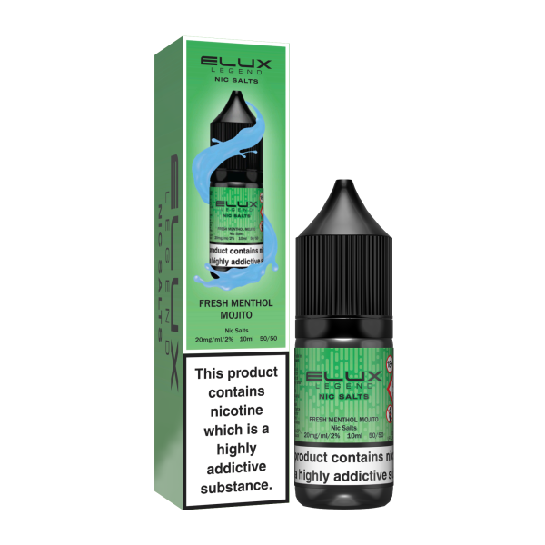 Elux Legend 10ml Nicotine Salt E-Liquids FRESH MENTHOL MOJITO 20mg Nic Salts