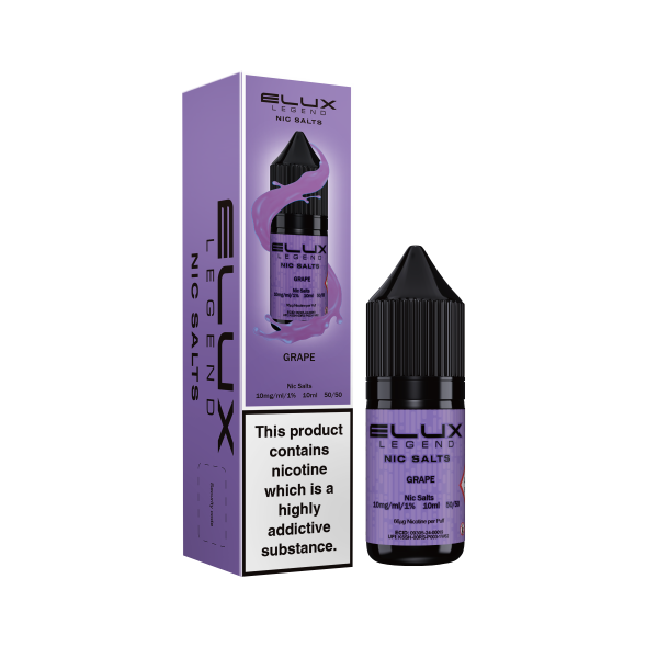 Elux Legend 10ml Nicotine Salt E-Liquids GRAPE 10mg Nic Salts