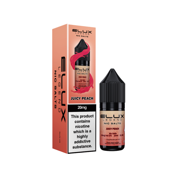 Elux Legend 10ml Nicotine Salt E-Liquids JUICY PEACH 20mg Nic Salts