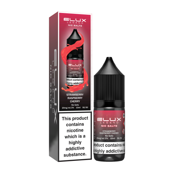 Elux Legend 10ml Nicotine Salt E-Liquids STRAWBERRY RASPBERRY CHERRY 20mg Nic Salts