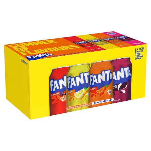 Fanta Flavours Variety Pack 8x330ml Cans