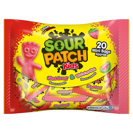 Sour Patch Kids Strawberry and Watermelon Treatsize Sweets Multipack Bag 350g