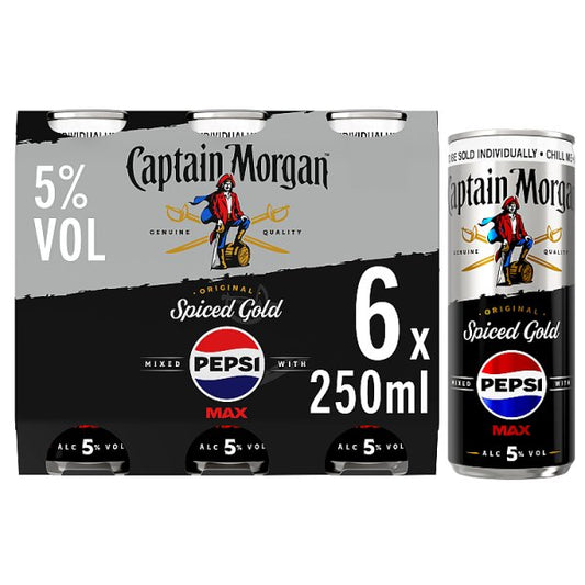 Captain Morgan Original Spiced Gold and Pepsi MAX® 6x250ml